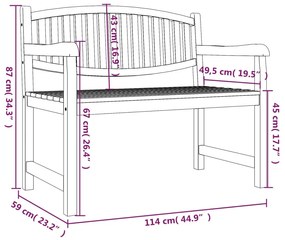 ΠΑΓΚΑΚΙ ΚΗΠΟΥ 114 X 59 X 87 ΕΚ. ΑΠΟ ΜΑΣΙΦ ΞΥΛΟ TEAK 364408