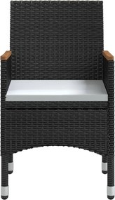 vidaXL Σετ Τραπεζαρίας Κήπου 9 τεμ Μαύρο με Μαξιλάρια