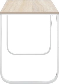 vidaXL Γραφείο Υπολογιστή Λευκό/Δρυς 110 x 60 x 73 εκ. από Μοριοσανίδα
