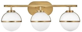 Απλίκα Φωτιστικό Μπάνιου 3xE14 Οπάλ Γυαλί IP44 Hollis Elstead Lighting-HK-HOLLIS3-O-HB-BATH-Ορείχαλκος HK-HOLLIS3-O-HB-BATH