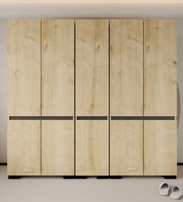 Ντουλάπα Sapphire Δρυς / Ανθρακί DREGEFA 225x52x210