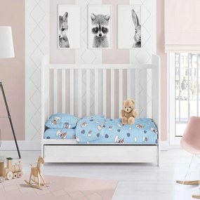 Σεντόνι Βρεφικό Με Λάστιχο Προβατάκι 06 Sky Blue DimCol Cradle 70x155cm 100% Cotton Flannel