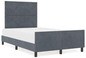 vidaXL κρεβάτι  Σκούρο Γκρι 120x190 εκ. Βελούδο