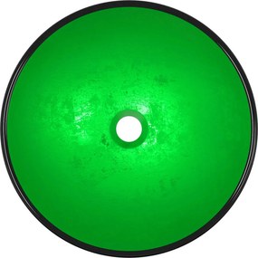 vidaXL Νιπτήρας Πράσινος 42 x 14 εκ. από Ψημένο Γυαλί