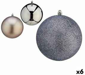 Σετ Χριστουγεννιάτικες Μπάλες Krist+ Ασημί Πλαστική ύλη (x6)