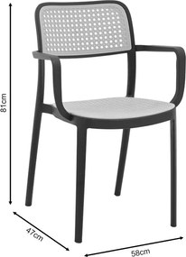 Πολυθρόνα Westley pakoworld pp φυσικό-μαύρο 58x47x81εκ