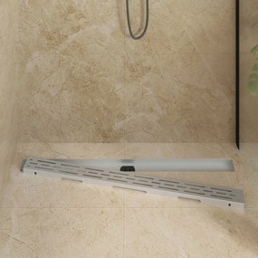 vidaXL Αποχέτευση Ντους με Γυάλινη Κάλυψη και 360° Σιφώνι Ασημί 100 cm