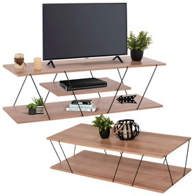 ΣΥΝΘΕΣΗ ΣΑΛΟΝΙΟΥ 2ΤΜΧ TARS HM11771.11 ΜΕΛΑΜΙΝΗ-ΜΕΤΑΛΛΟ ΦΥΣΙΚΟ OAK-ΜΑΥΡΟ