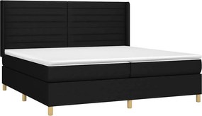 vidaXL Κρεβάτι Boxspring με Στρώμα &amp; LED Μαύρο 200x200 εκ. Υφασμάτινο