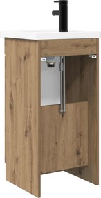 vidaXL Καθρέφτης μπάνιου με νιπτήρα Artisan Δρυς 42 x 40 x 84,5 εκ