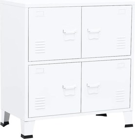 vidaXL Αρχειοθήκη Βιομηχανικού Στιλ Λευκή 75 x 40 x 80 εκ. Ατσάλινη