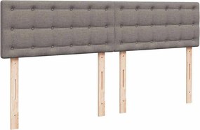 vidaXL Κρεβάτι Boxspring με Στρώμα Taupe 200x200 εκ. Υφασμάτινο