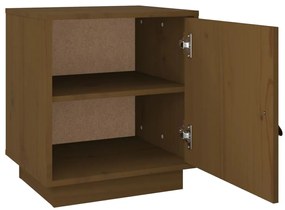 vidaXL Κομοδίνο Καφέ Μελί 40x34x45 εκ. από Μασίφ Ξύλο Πεύκου