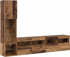 vidaXL Μονάδα Τοίχου Τηλεόρασης 4 pcs Παλιό ξύλο Επεξεργασμένο Ξύλο