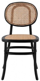 Καρέκλα HM8747 44x51x87cm Black Rattan, Wood