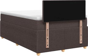 vidaXL Κρεβάτι box spring με στρώμα Σκούρο Καφέ 120 x 200 cm Ύφασμα