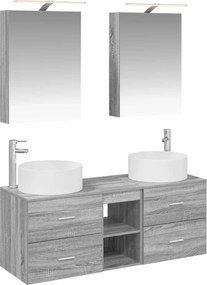 vidaXL Σετ Επίπλων Μπάνιου 5 pcs Γκρι Sonoma