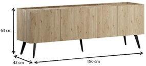 ΕΠΙΠΛΟ ΤΗΛΕΟΡΑΣΗΣ LUNA MEGAPAP ΧΡΩΜΑ FLORIDA OAK 180X41X62ΕΚ.