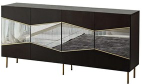 Μπουφές Nice 552NOS1807 180x40x80cm Black-Fume Particle Board, Melamine