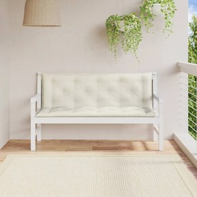 vidaXL Μαξιλάρι Πάγκου Κήπου Κρεμ Μελανζέ 150x50x7 εκ. Ύφασμα