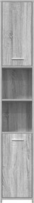 vidaXL Ντουλάπι Μπάνιου Γκρι Sonoma 30x30x183,5 εκ. Επεξεργασμένο Ξύλο