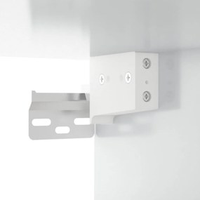 vidaXL Ντουλάπι Γυαλιστερό Λευκό 34,5x32,5x180 εκ. Επεξεργασμένο Ξύλο