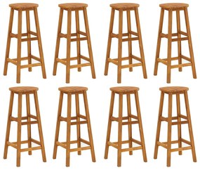 vidaXL Σκαμπό Μπαρ 8 τεμ. από Μασίφ Ξύλο Ακακίας