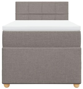 Κρεβάτι Boxspring με Στρώμα Taupe 80x200 εκ. Υφασμάτινο - Μπεζ-Γκρι