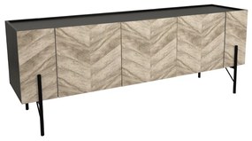 PARKE TV STAND ΜΑΥΡΟ ΦΥΣΙΚΟ ΜΕ PATTERN 160x43xH60cm - 05-0477