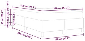 vidaXL Σκελετός Κρεβατιού με στρώμα Σκούρο Μπλε 120 x 200 cm ύφασμα