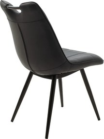 Καρέκλα Nely pakoworld ανθρακί pu-μαύρο πόδι