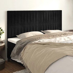 vidaXL Κεφαλάρι Μαύρο Βελούδινο 180x5x118/128 εκ.