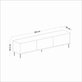 Έπιπλο Τηλεόρασης Λευκό Μάρμαρο / Χρυσό ENOIN 180x35x45.2