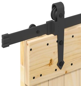 vidaXL Συρόμενη Μεσόπορτα με Μηχανισμό 80 x 210 εκ. Μασίφ Ξύλο Πεύκου