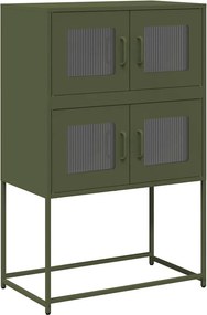 vidaXL Highboard Ελαιοπράσινο 68x39x107 cm Ατσάλι