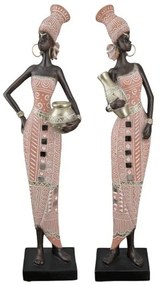 Διακοσμητική Φιγούρα African Woman Malaika 37763 5,5x10x34cm Multi Polyresin