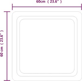 vidaXL Καθρέφτης Μπάνιου με LED 60x60 εκ.