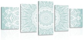 Εικόνα 5 μερών Αρμονία Mandala σε μπλε φόντο