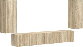 vidaXL Σετ επίπλου τηλεόρασης 4 pcs Δρύς Sonoma Επεξεργασμένο ξύλο