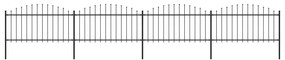 vidaXL Κάγκελα Περίφραξης με Λόγχες Μαύρα (1,25-1,5) x 6,8 μ. Ατσάλινα