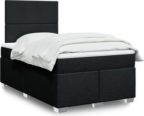 vidaXL Κρεβάτι Boxspring με Στρώμα Μαύρο 120x190 εκ. Υφασμάτινο