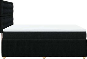 vidaXL Κρεβάτι Boxspring με Στρώμα Μαύρο 140x200 εκ. Υφασμάτινο