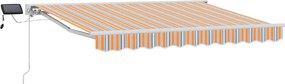 vidaXL Χειροκίνητο πλαίσιο τέντας με LED 3 x 2,5 μ