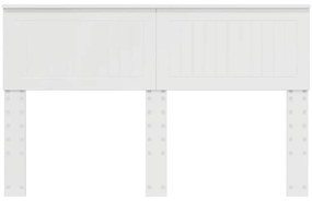 vidaXL Κεφαλάρι με κεφαλάρι Λαμπερό Λευκό 140 cm Επεξεργασμένο ξύλο
