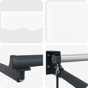 vidaXL Χειροκίνητη Ανακλινόμενη Σκίαση Λευκός 3 x 2 m