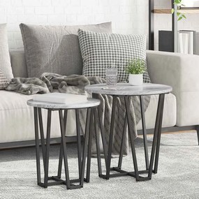 vidaXL Σετ βοηθητικά τραπεζάκια 2 pcs Γκρι σονόμα και Μαύρο