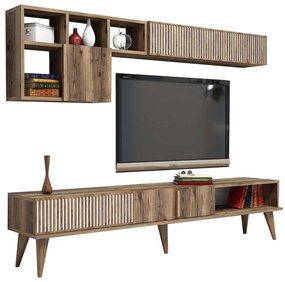 Σύνθεση Τηλεόρασης HM9438.02 180x35x40cm Walnut Melamine