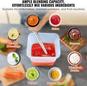 VEVOR Commercial Immersion Blender Heavy Duty Hand Mixer 500W Variable Speed