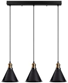 Φωτιστικό Οροφής - Ράγα Berceste 521SHN3380 70x117cm 3xE27 40W Black-Gold Opviq