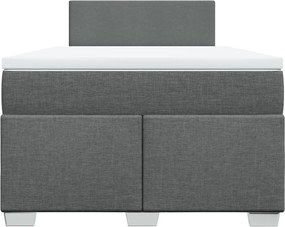 vidaXL Κρεβάτι Boxspring με Στρώμα Σκούρο Γκρι 120x190 εκ Υφασμάτινο